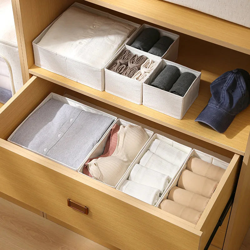 Clothes Organizer Storage Box for Underwear, Bras, and Socks, Cabinet Drawer Organizer, T-Shirt Storage Basket, Wardrobe Storage Organizer
