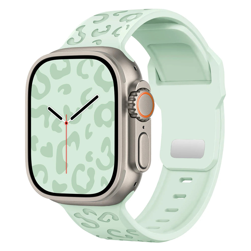 Strap For Apple Watch Band 44mm 42 41mm 40 45mm 49 46mm Floral Engraved Bracelet Correa for IWatch Series 11 10 9 7 SE 6 8 Ultra