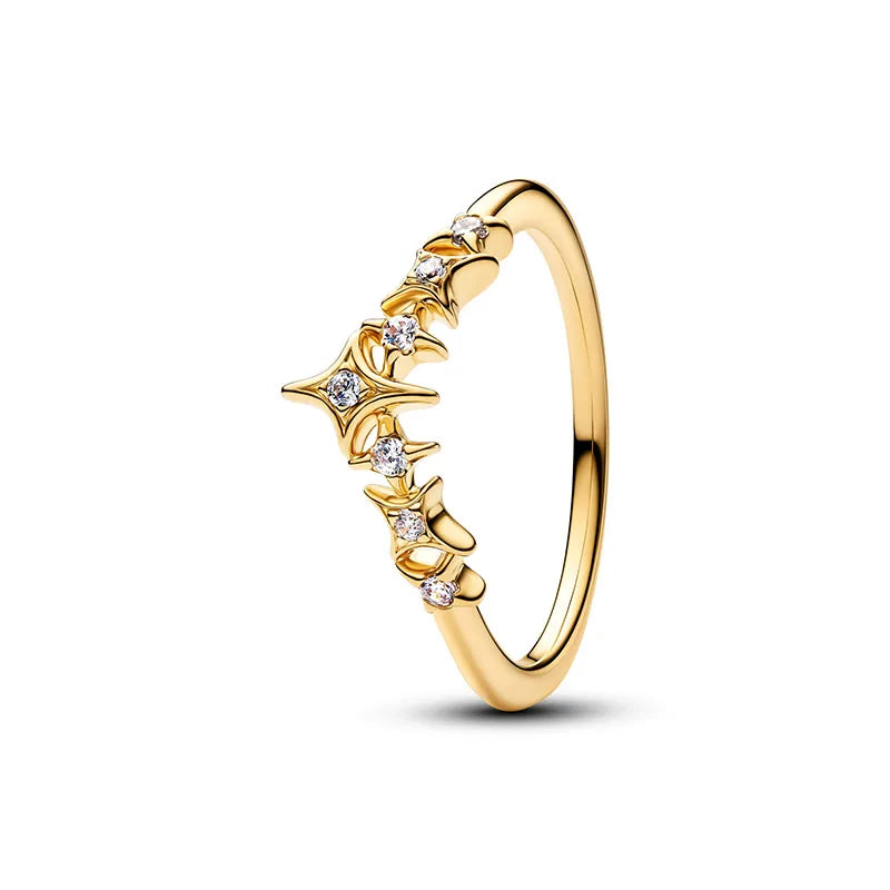 2026 New 925 Silver Women's Lips Colorful Crown Love Star Ring Fashion DIY Jewelry Gift