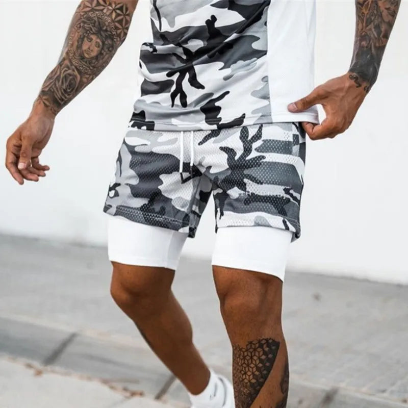 Men’s 2-in-1 Running Shorts for Gym and Training