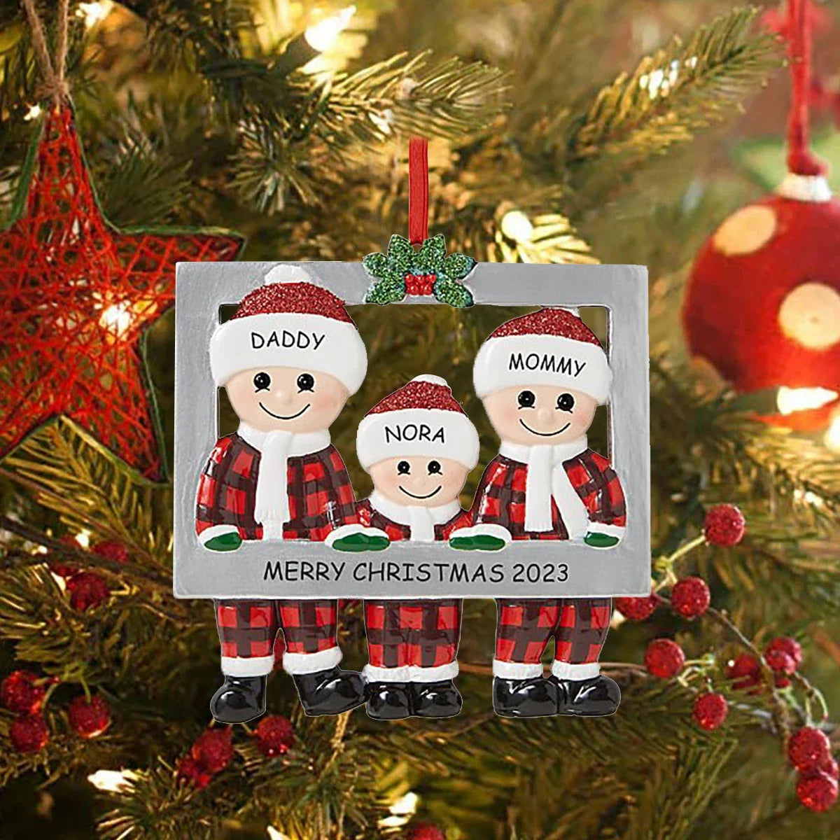 Christmas Pendant DIY Personal Family Christmas Decorations For Home 2024 Navidad Christmas Tree Hanging Ornament New Year 2025