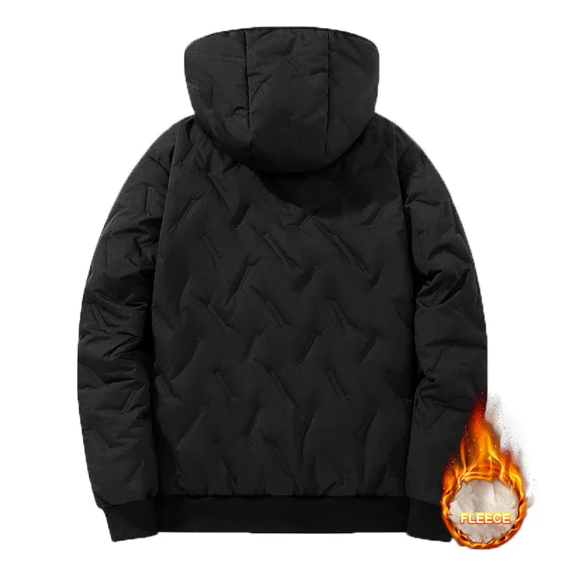 Autumn Winter Men's Hooded Parka Warm Windproof Padded Coats Casual Outdoor Skiing Fleece Jacket Male Fashion Thicken Coat