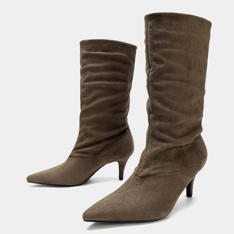 Stivaletti donna Liyke effetto suede con gambale morbido