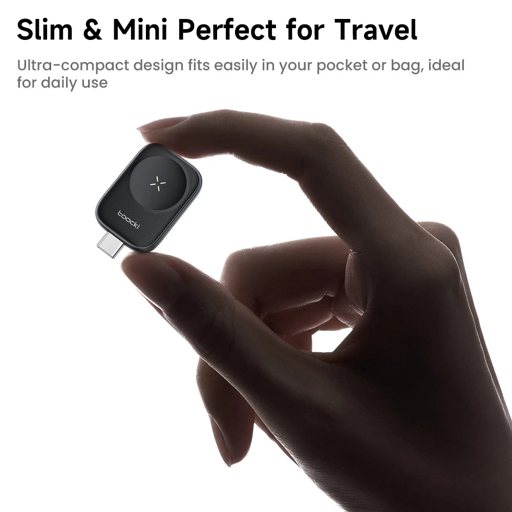 Toocki TW13 2.5W Wireless Charger for iWatch S1-S11 SE 2-3 Ultra 1-3 Portable Type C Magnetic Wireless Charger for Apple Watch