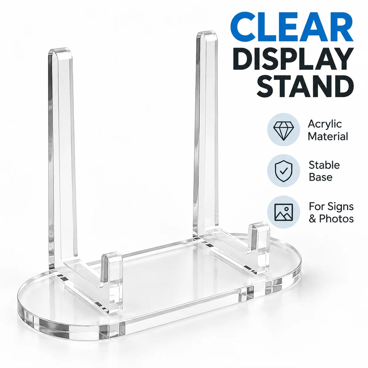Clear Acrylic Display Stands, 1–10 Piece Sets