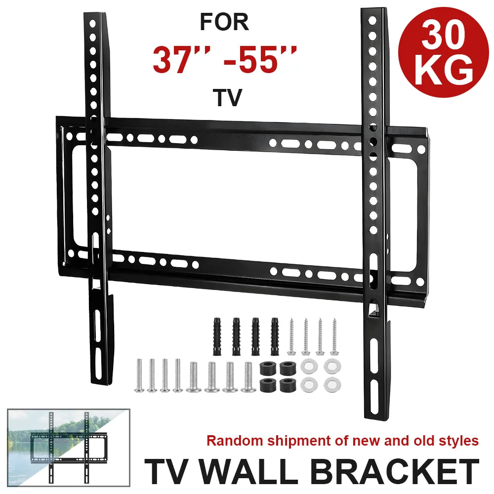 Support mural pour téléviseur 32-60 pouces, cadre universel pour écran plat, support TV réglable avec niveau à bulle pour moniteur LCD LED