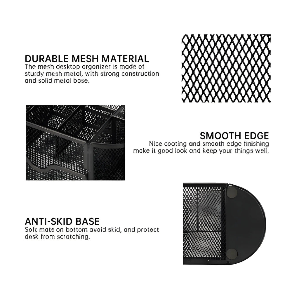 Round Mesh Metal Pen Holder