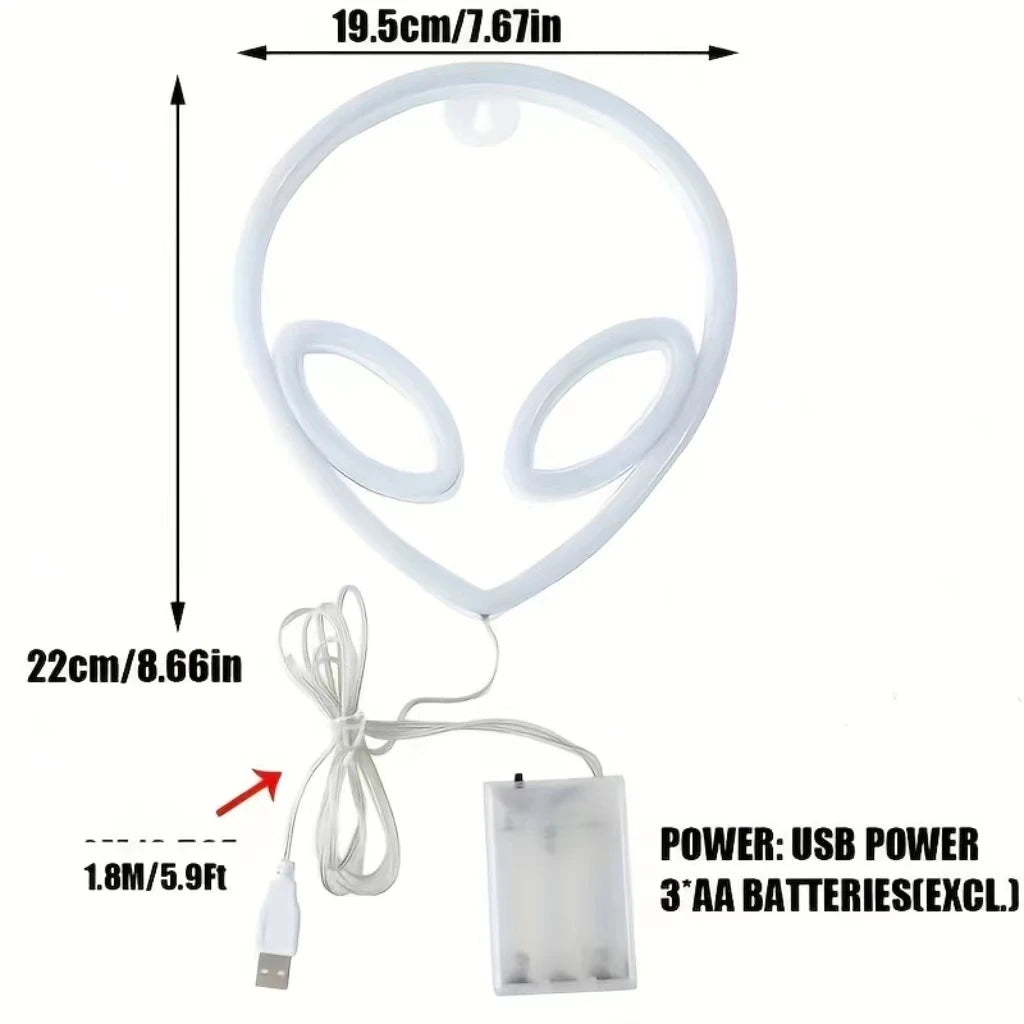 Décoration murale néon LED chauve-souris d'Halloween pour cadeau de fête - Ambiance terrifiante - Alimentation USB ou par piles