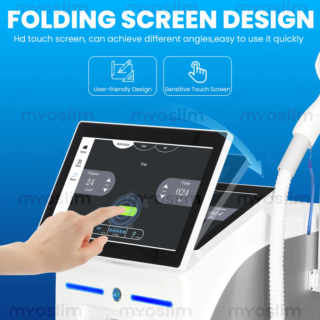 6000W 808 Diode Laser Hair Removal Machine for Face and Body Desktop Model with 755/808/940/1064nm Wavelengths
