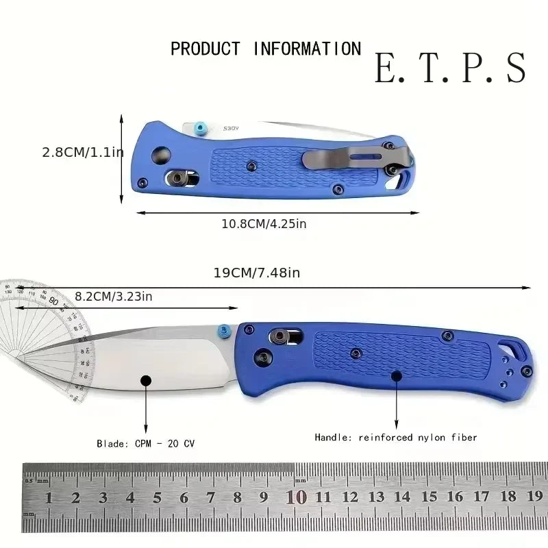 1 pieza Cuchillo plegable 535 ligero, cuchillo de bolsillo EDC con hoja de punta caída, para camping al aire libre y supervivencia, uso diario, regalo para hombre