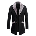 High-quality, fashionable, cool, trendy and versatile men's mid-length woolen collar casual woolen coat