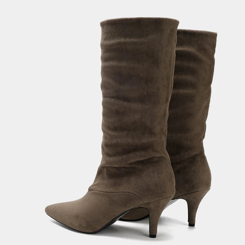 Stivaletti donna Liyke effetto suede con gambale morbido