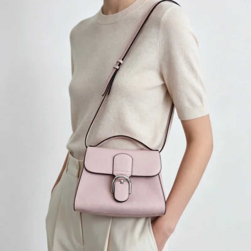 2026 New Clasp closure Saddle Bags Women Luxury Brand Designer Shoulder Bag Autumn Winter Fashion Elegant Commute Handbags