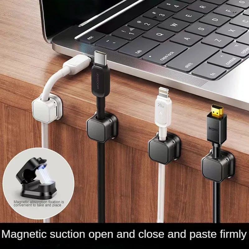 Magnetic Cable Clips for Desk, 3- or 6-Piece Set
