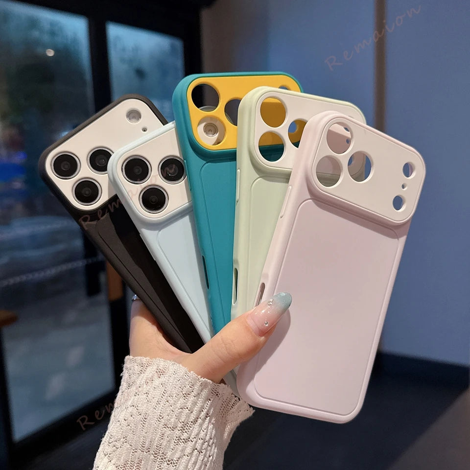 Cute Big Windows Phone Case For iPhone 18 13 14 15 16 17 Pro Max Luxury Matte Candy Silicone Shockproof Protector Cover
