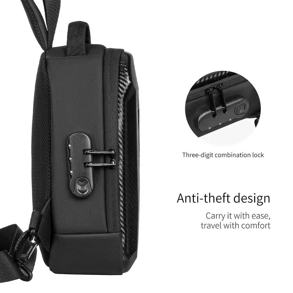 Hard-Shell Chest Bag with Combination Lock