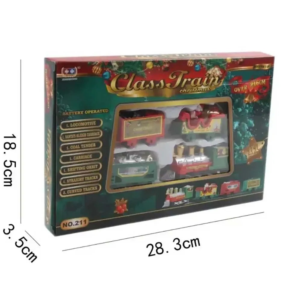 Train de Noël électrique, décoration pour sapin de Noël, circuit ferroviaire avec sons et lumières, train jouet, cadeau de Noël