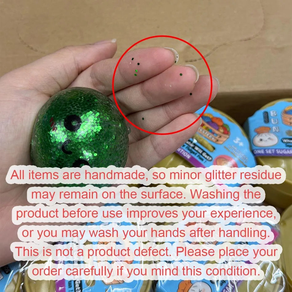 Mini-Glitzer-Kloß-Squishy – ULTRA SELTEN, versteckte Edition mit Goldglitzer, weicher Teigball zum Stressabbau und für sensorische Erfahrungen