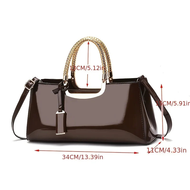 2026 NEW Women's Glossy PU Leather Shoulder Handbags Wedding Clutch Bridal Party Evening Bag Sac pour femme Женская сумка Bolsos