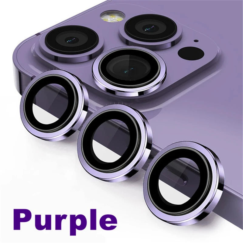 3Pcs/1Set Glass Camera Caps for iPhone 18 17 16 17E 16E Pro Max Metal Frame Lens Protector for Apple 15 14 Plus 11 12 13 Pro Max