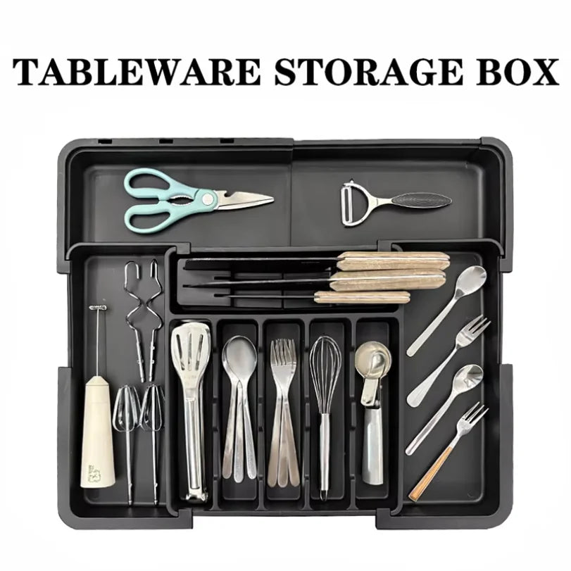 Expandable Plastic Kitchen Drawer Cutlery Tray