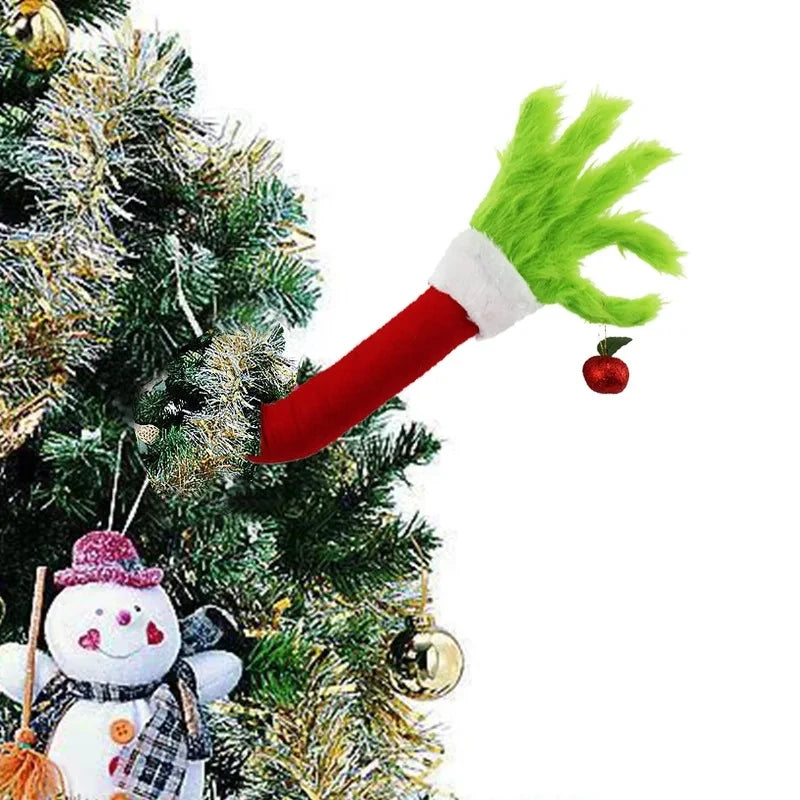 Elf Christmas Tree Decoration Doll Green Fur Monster Arm Doll Elf Decorations Xmas Room Tree Decor Party Supplie Room Tree Decor
