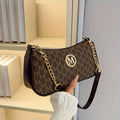 French-Style Retro Underarm Bag for Women, New Model with Letter Print, Small Square Crossbody Bag with Chain, Single Shoulder Handbag, Perfect for Ladies, Adjustable Crossbody Strap with m Logo - Zip Closure Shoulder Bag, Su