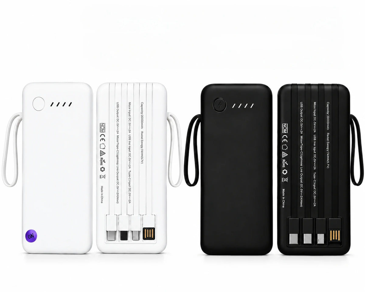 Power Bank 12000mAh And 26000mAh Portable Fast Charger With 4 USB Cables For Smartphones And Travel