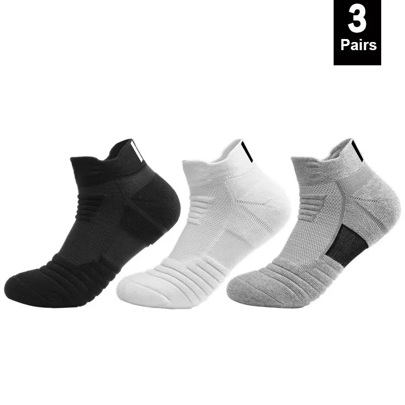 1/3 Paar rutschfeste Fußballsocken für Herren, Baumwollsocken, kurze oder lange Schaftlänge, für Fußball und Basketball, atmungsaktiv und geruchshemmend, Größe 39–45