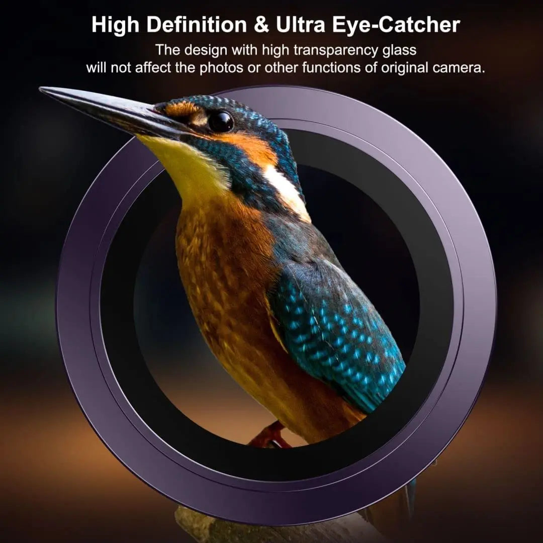Original Deep Purple Camera Lens Protection For iPhone DUO 18Pro 18 ProMax 16 15 14 17ProMax Tempered Glass Protector Accessory