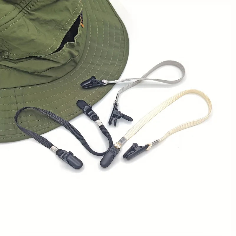 1pc New Hat Anti-Slip Rope Outdoor Anti-Slip Fixed Cap Clip Detachable Cap Clip Clip Rope for Fishing Hiking Sports Accessories
