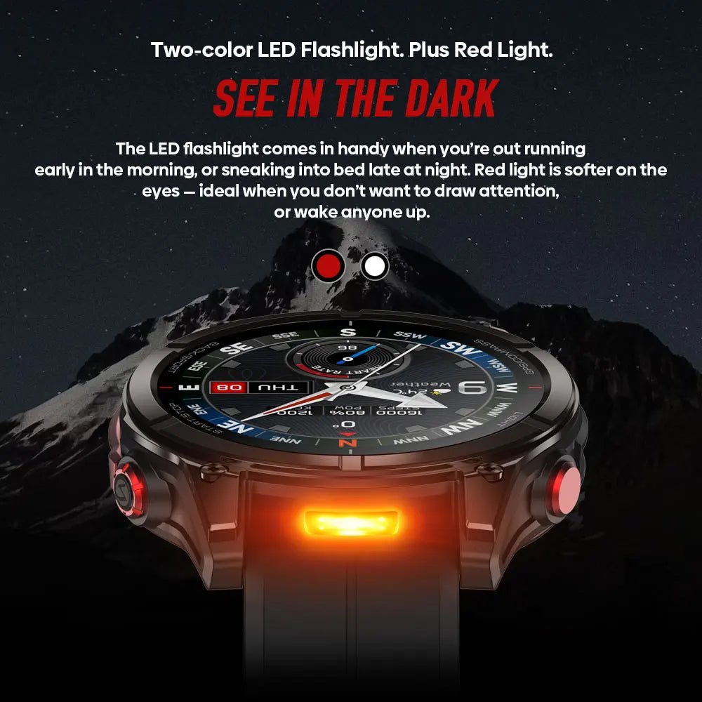 2026 New Flagship Zeblaze Stratos 4 PRO Rugged GPS Smartwatch AMOLED Free Download Maps Two-color Flashlight Music Storage Watch