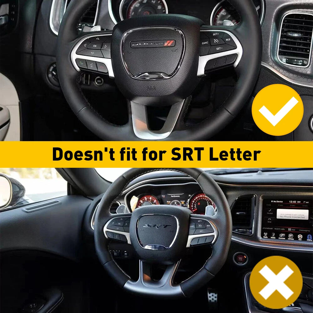 For Dodge Durango Charger Challenger 2015 2016 2017 2018 2019 2020 2021 2022 Car Accessories Stickers Steering Wheel Trim Cover