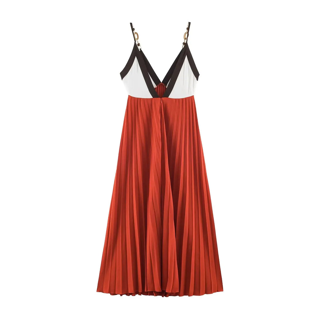 KLKXMYT Elegant Women Beading Slip Long Dress Pleated Sleeveless Backless Sexy Midi Dress Female Evening Party Dresses