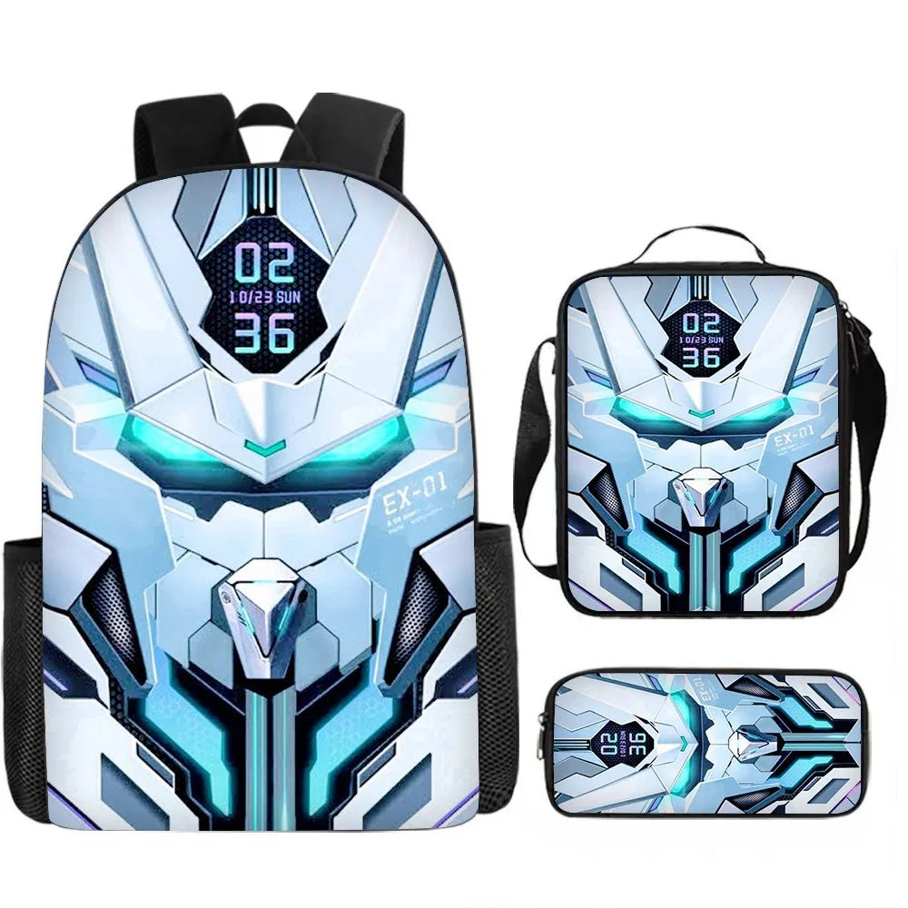 Luxury Novelty Peculiar Cool mechanical style 3D Print 3pcs/Set pupil School Bags Laptop Daypack Backpack Lunch bag Pencil Case