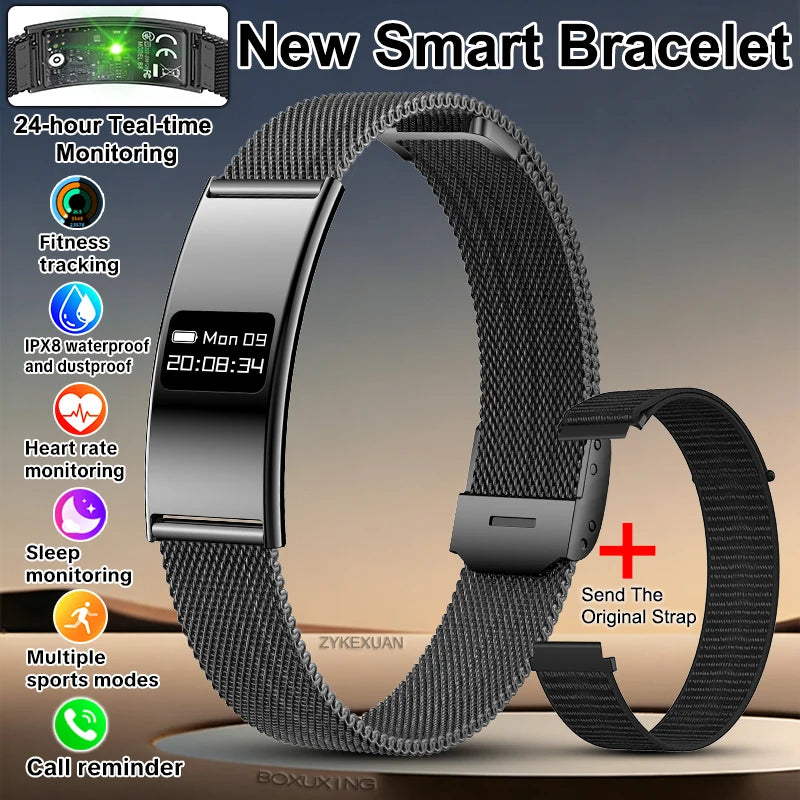 2026 New Fitness Tracker Smart Bracelet Men Women IPX8 Waterproof Heart Rate Sleep Outdoor Sport Pedometer GPS Track Smartwatch