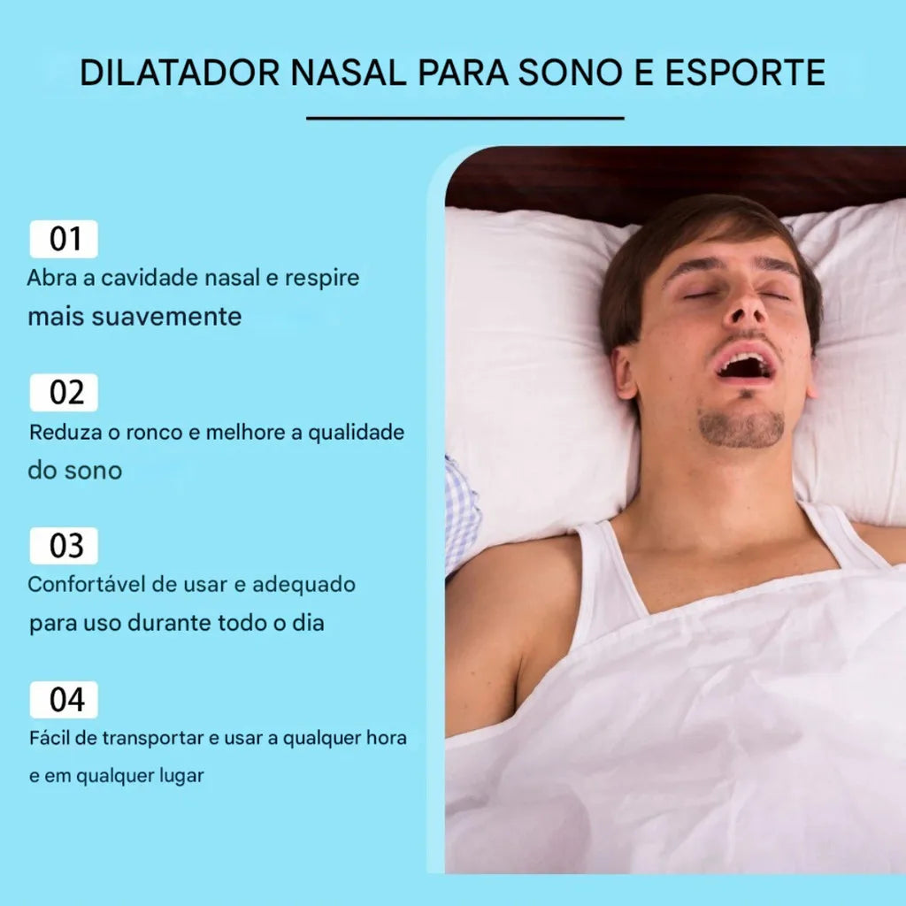 Tira nasal respiratoria expansora ajustable antirronquidos que abre las fosas nasales y mejora el sueño
