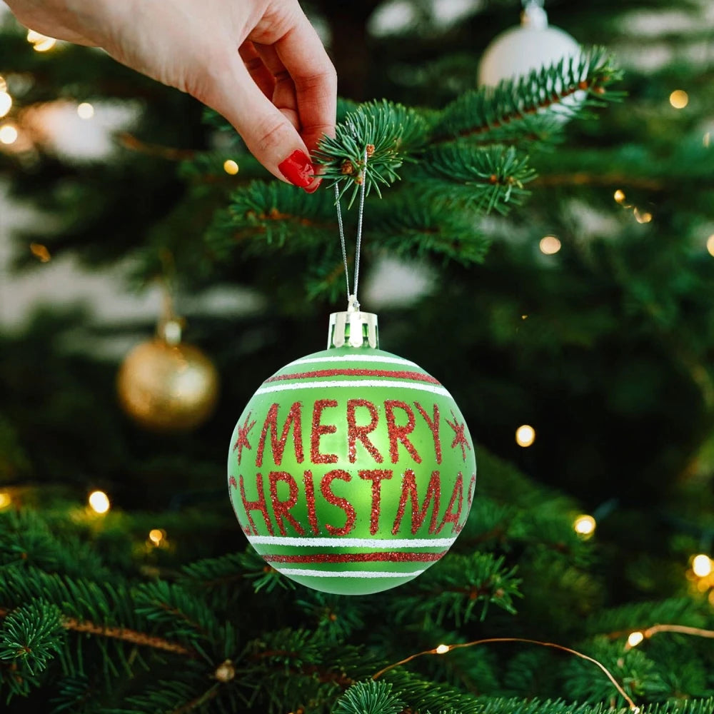 12Pcs 6cm Christmas Ball Set for Christmas New Year Wedding Spring Festival Carnival Party Scene Cloth Christmas Tree Decoration