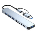 Concentrateur USB-A et USB-C avec audio 3,5 mm et lecteur de cartes SD/TF