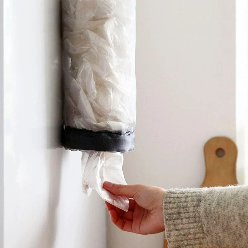 Soporte de pared para bolsas de comestibles, dispensador colgante de bolsas de plástico, organizador de almacenamiento para bolsas de basura en la cocina