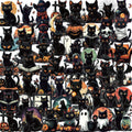 50pcs Halloween Cute Goth Black Cat Stickers Pumpkin Cartoon PET Sticker DIY Guitar Scrapbook Helmet Cool Graffiti Decals Toy
