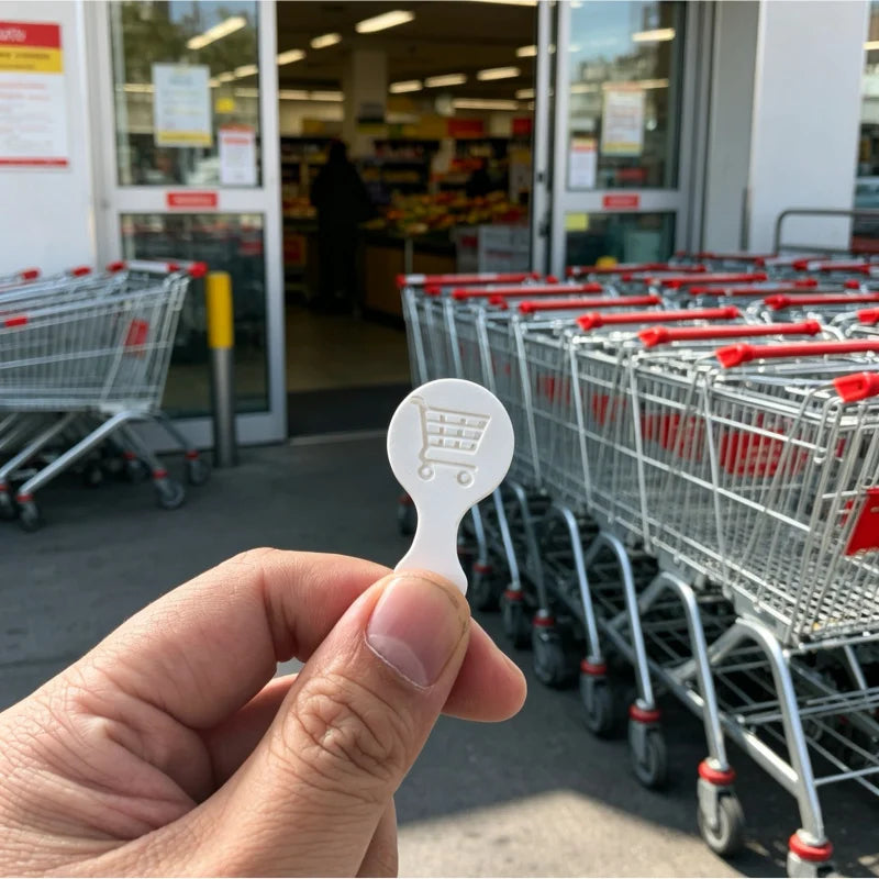 3er-Pack Einkaufswagen-Chip-Schlüsselanhänger, 3D-Kunststoff-Entriegelungshilfe für Einkaufswagen, kompaktes und wiederverwendbares Supermarkt-Zubehör