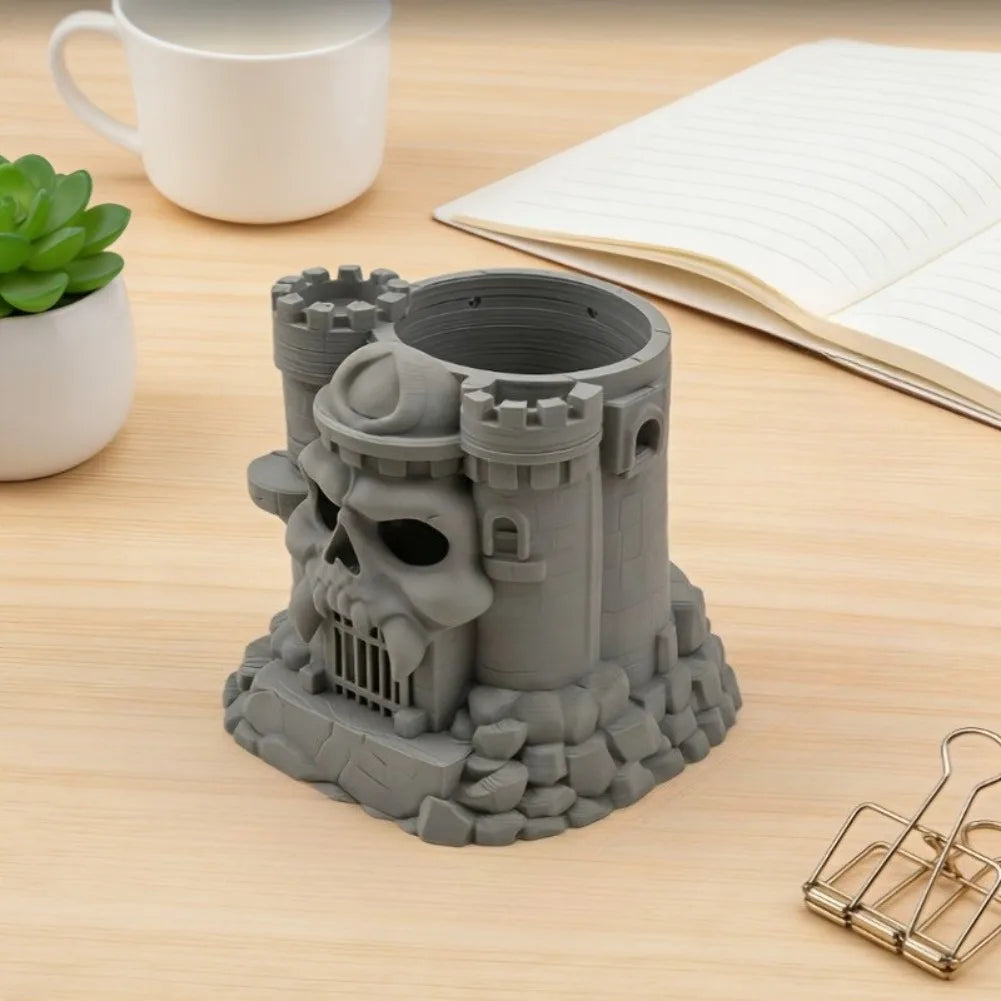 3D-Printed Skull Pen and Brush Holder
