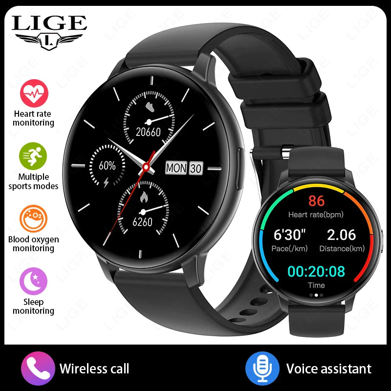 LIGE Bluetooth Calling Smartwatch with Customizable Dial