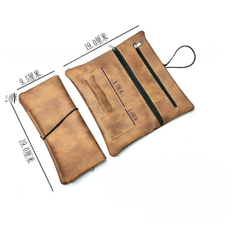 Rope-Style Folding Portable Storage Bag: Hand-Rolled Foreskin with PU Imitation Leather Surface, Multi-Functional Tobacco Bag