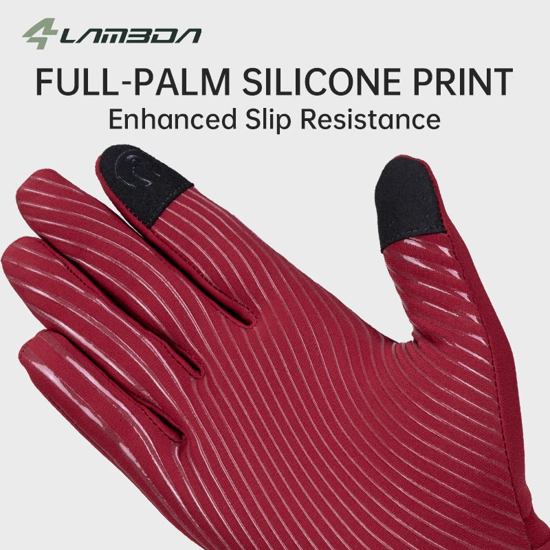 Guantes de ciclismo LAMEDA para otoño e invierno, de 5 a 15 °C, térmicos, con dedos completos y pantalla táctil, para carretera y montaña, para hombre