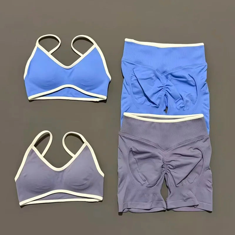 Ensemble yoga femme, 2 pièces, haut et short