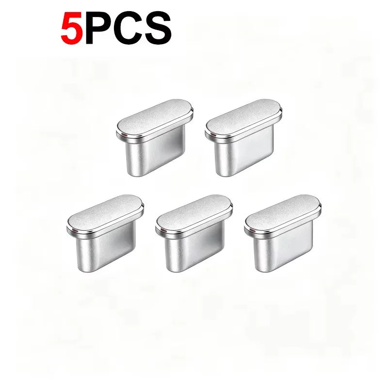 1-5Pcs Metal USB Type C Dust Plug For iPhone 18 17 16 Pro Max Mobile Phone Type-C Charging Port Protector Cover Cap Stopper
