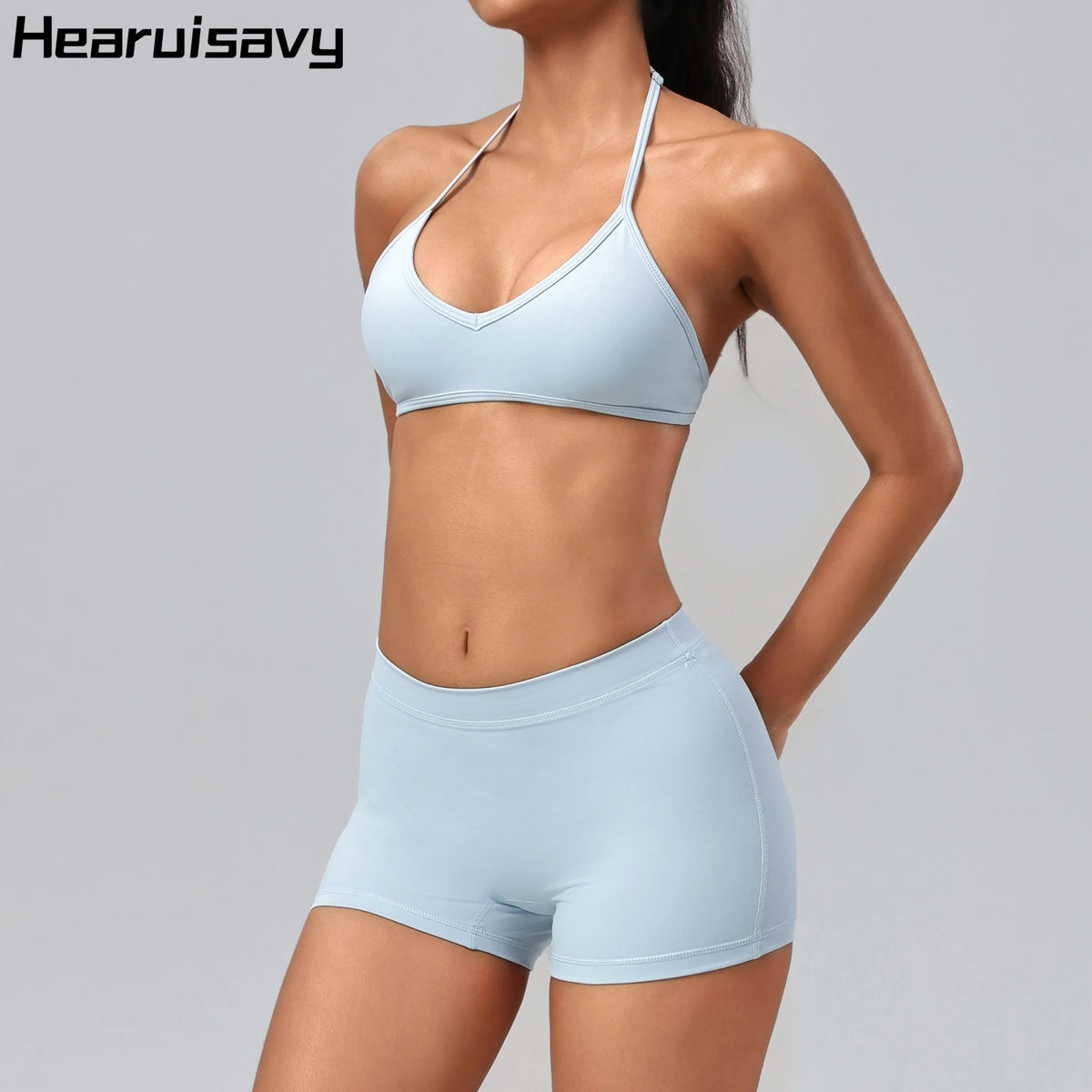 Ensemble yoga femme, 2 pièces, haut et short