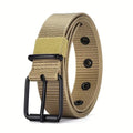 1pc Men's Durable Nylon Canvas Belt - Heavy-Duty Tactical Work Belt with Stylish Quick-Release Prong Buckle for Everyday Wear